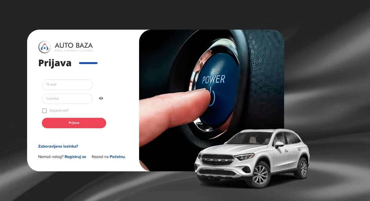 Auto Baza login screen